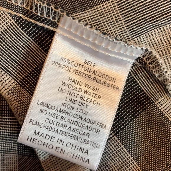 Listicle black & white plaid strapless top Size Medium - Picture 10 of 11